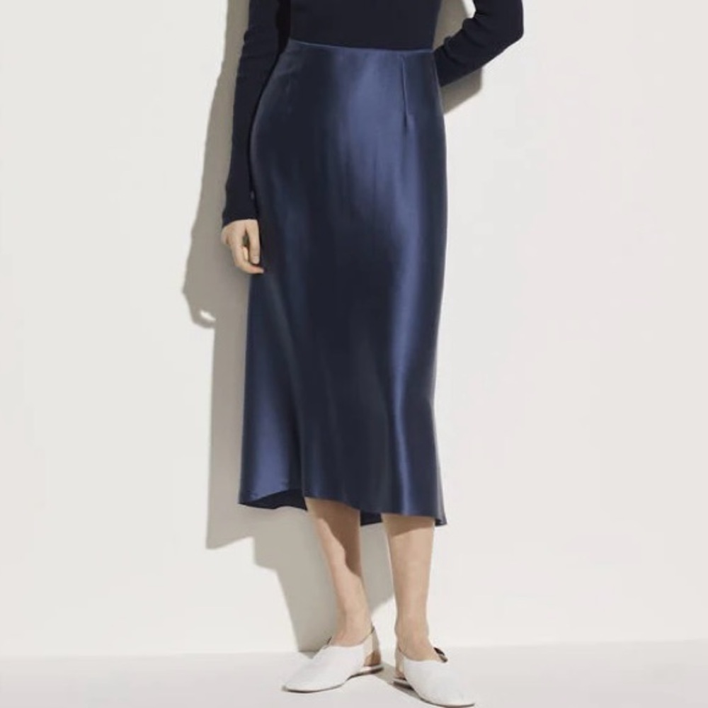 Rare NWT Vince Silk Slip Skirt in Orion